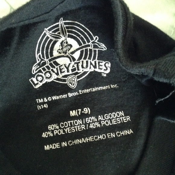 Y2K WARNER BROTHERS LOONEY TUNES T SHIRT 7/9 JRS NWOT - Picture 4 of 4